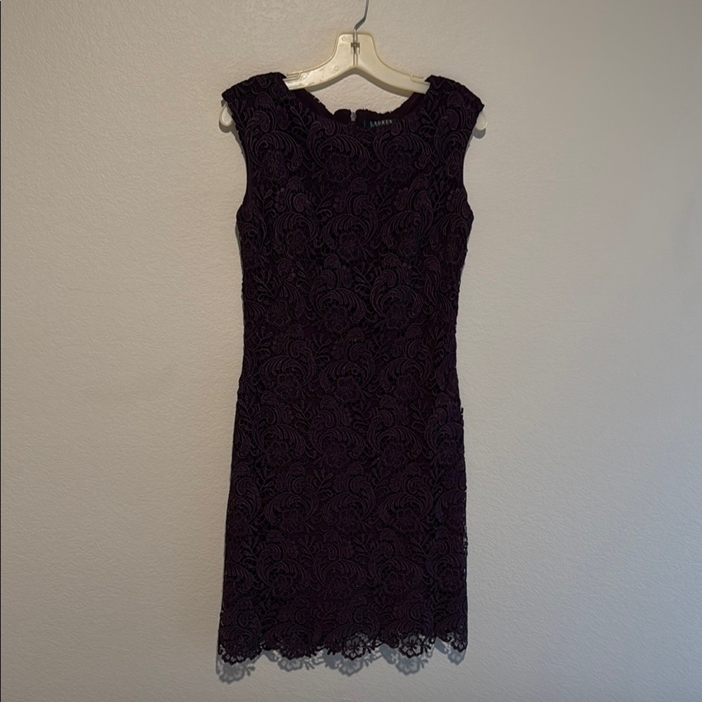 Elegant Purple Lace Dress